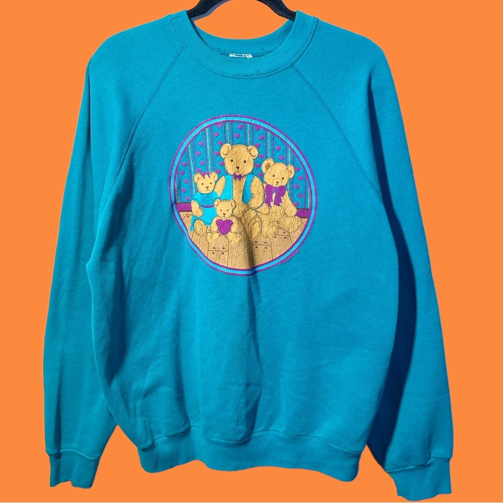 Vintage 90s Grandma Teddy Bear Sweatshirt.
